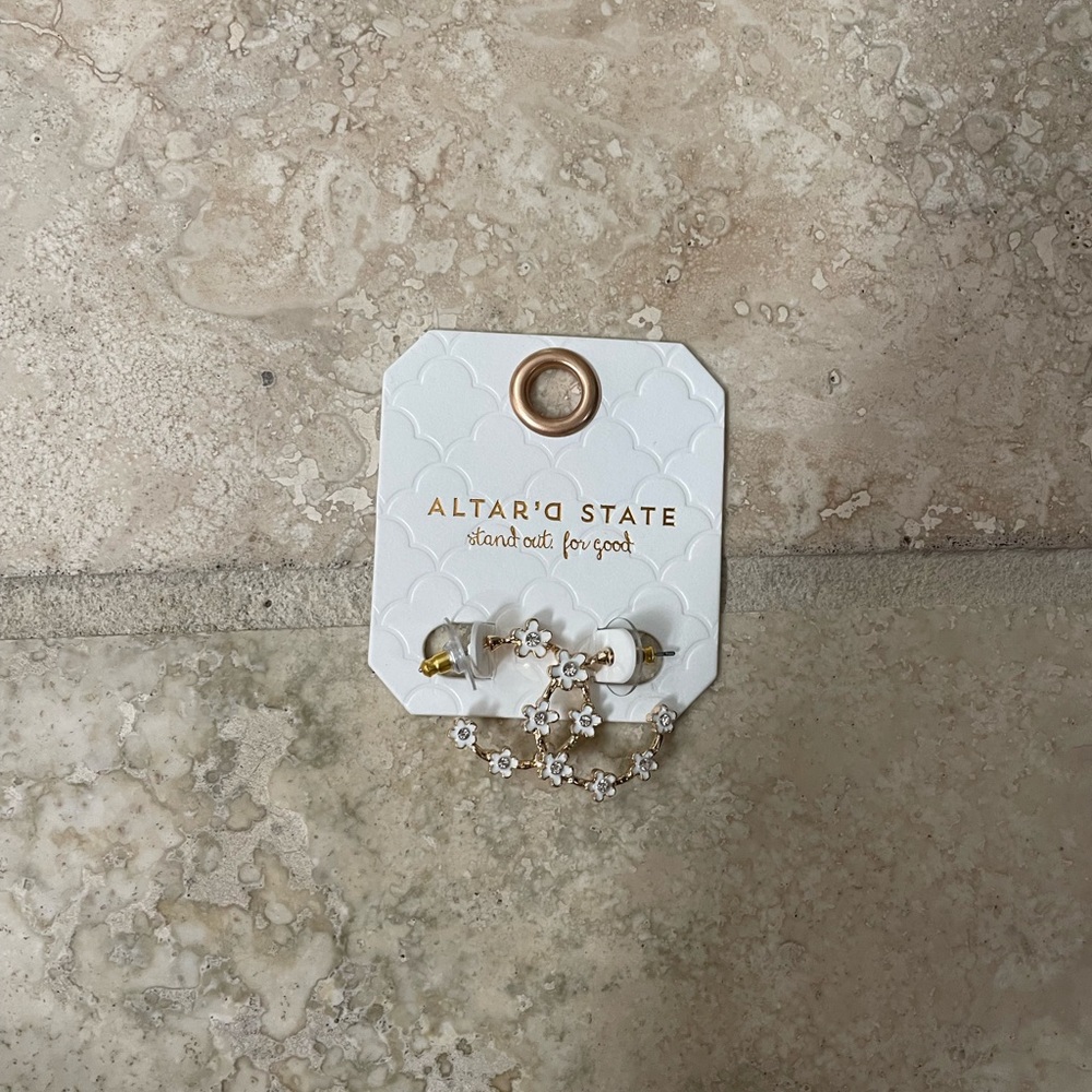 Alter’d state flower hoop earrings